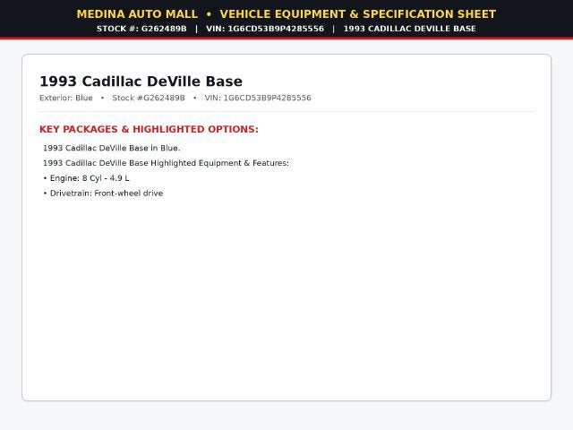 1993 Cadillac Deville Base