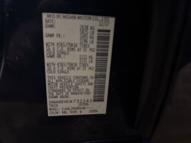 2018 Nissan Frontier SV V6