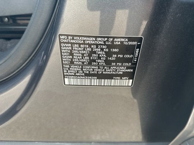 2021 Volkswagen Atlas 3.6L V6 SEL R-Line