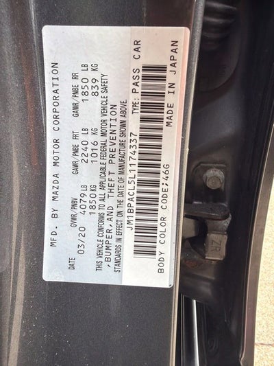2020 Mazda Mazda3 Sedan Select Package