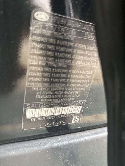 2019 Land Rover Range Rover SC